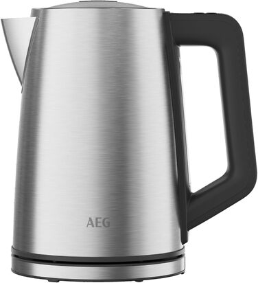 Електрочайник AEG K5-1-6ST Deli 5, 2400 Вт, 1,7 л, 5 температур, нержавіюча сталь, авто відключення, захист від протікання, відкривання однією рукою