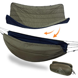 Onewind Underquilt Hammock, Full Length Under Quilt with Insulation for Hammock Camping, 4 Seasons, Hiking, Backpacking, and Travel. Lightweight and Portable (Od Grün Combo, -7° to 5° 210cm*130cm)