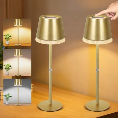 Світлодіодна настільна лампа OUTON бездротова з акумулятором, USB-C, 4000mAh, 3 режими світла, димер, сенсорне управління, зелена (набір 2 шт.)