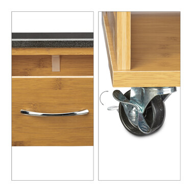Relaxdays Kitchen Cart ALFRED L with Wine Rack