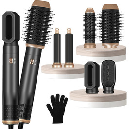 Фен-щітка 6-в-1 Haarstyler Pro: сушка, укладка, завивка, об'єм. 1000W, іонізація, для створення об'єму та гладкості волосся. Комплект фена-щіток для дому та салону краси (сірий)