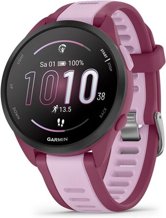 Garmin Forerunner 165 43mm: Розумний годинник для бігу з AMOLED екраном, до 11 днів роботи, 25+ спортивних функцій, рекомендації тренувань та моніторинг здоров'я
