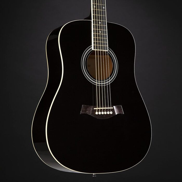 Акустична гітара Red Hill D-1-CE Dreadnought з Cutaway, електроакустична, липа, чорний колір