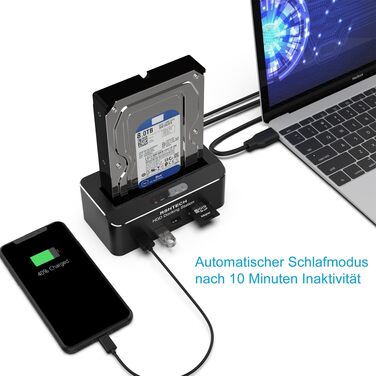 Док-станція для жорстких дисків RSHTECH Aluminium USB 3.0, 24TB, RSH-DS01, один слот + картридер SD/TF