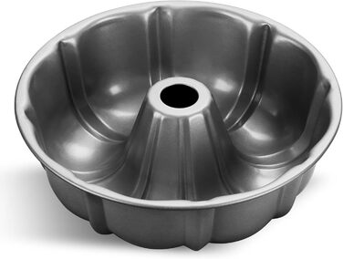 Форма для кексів Onader, нержавіюча сталь з антипригарним покриттям, 25,5 см, кругла форма для випічки кексів, хліба, здобної випічки, легко миється (сірий)