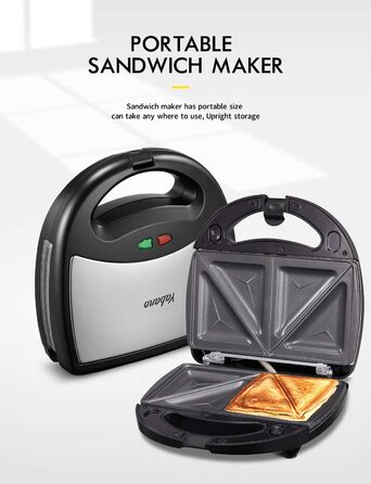 Sandwichmaker Yabano 3-в-1: сендвічниця, вафельниця, контактний гриль, антипригарне покриття, LED-дисплей, 800W