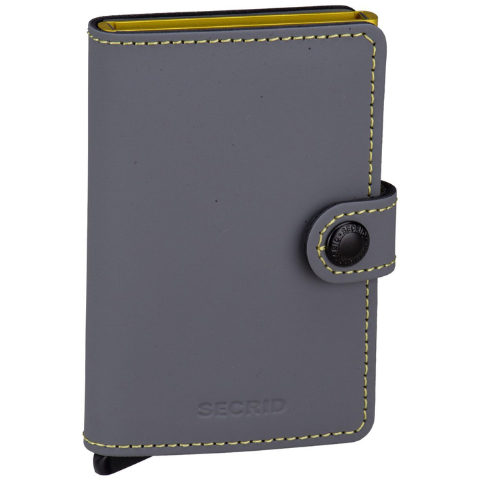 Гаманець Secrid Miniwallet Matte Grey-Lime (10.2 x 6.5 x 2.1 см) - Оригінальний жіночий та чоловічий гаманець
