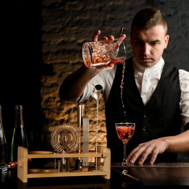 Набір шейкер для коктейлів Esmula 750 мл, 12 предметів, нержавіюча сталь, професійний барменський набір, стильний барний інструмент для дому, з рецептами коктейлів (Золотий)