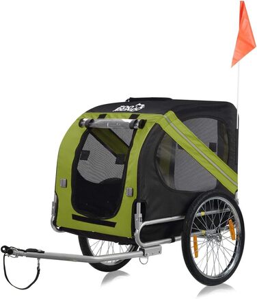 Фарм-причіп Zoomundo для собак: зелений/чорний, срібляста рама