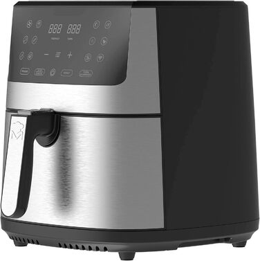 Фритюрниця MasterPRO iRocket 800 MP 6 л, 1800 Вт, без олії, LED-дисплей, чорна, антипригарна чаша, Wi-Fi, срібляста