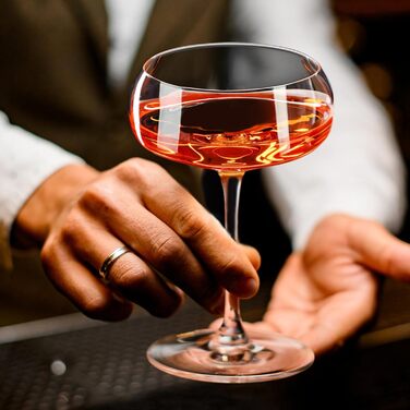 Набір келихів для Мартіні ParaCity 240 мл (4 шт), кришталеві келихи для коктейлів, шампанського, текіли, святкування