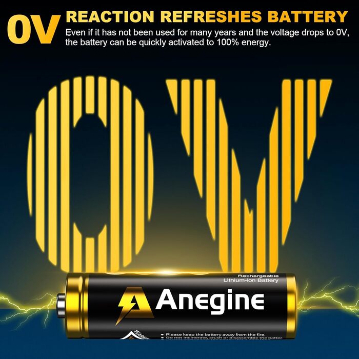 Акумулятори AA Lithium 3600mWh 1.5V з зарядним пристроєм (8 шт.) - до 2000 циклів