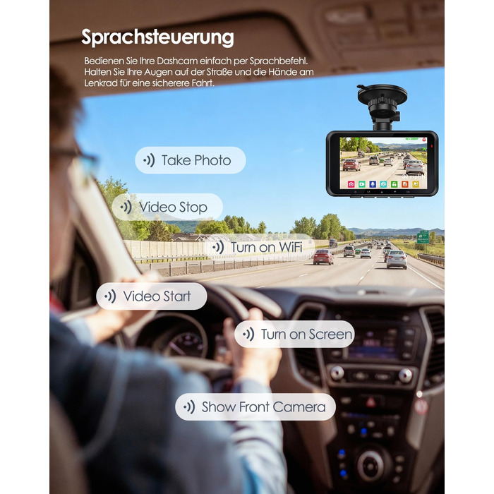 Відеореєстратор HUPEJOS 4K для авто (двоканальний, STARVIS, HDR, GPS, WiFi, нічна зйомка, 64GB карта в комплекті)