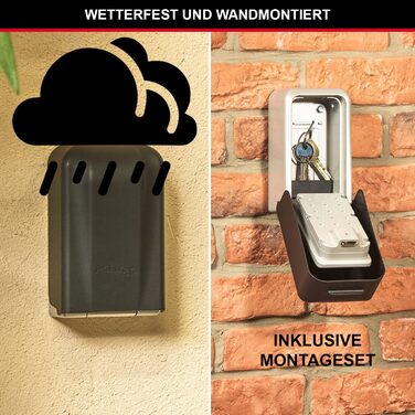 Сейф для ключів Master Lock сертифікований, великий, настінний, зовнішній, 17.3 x 10.3 x 7.5 см, підвищена безпека