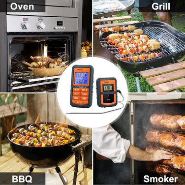 Термометр для гриля ThermoPro TP07 з таймером: BBQ, духовка, коптильня, дальність до 90 метрів