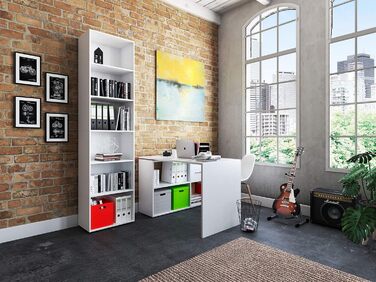 Möbelando Trio 6 - White 6-Tier Corner Shelf