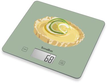 Кухонні ваги Terraillon T1040 з тарою, LCD-дисплей, ультратонкі, до 3 кг, дизайн 