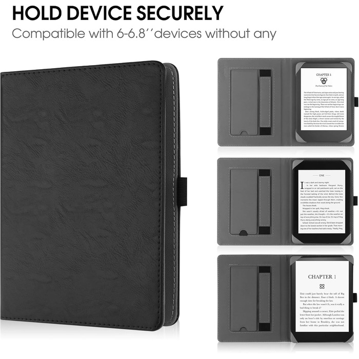 Чохол-книжка для 6-дюймових eReaders: Kindle, Kobo, Tolino, Pocketbook, Sony - чорний