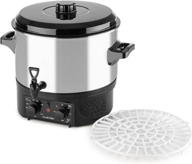 Klarstein Biggie Small - Canning Machine, Canning Pot, Preserving Pot, Mulled Wine Machine, electric, 16L capacity, 2000 watts, adjustable temperature, timer up to 120 minutes, silver