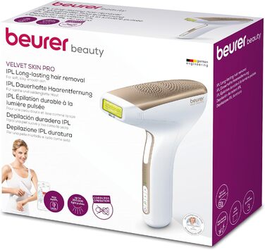 Beurer IPL Velvet Skin Pro: пристрій для епіляції, бездротовий, 300 000 імпульсів, клінічно протестований, велика площа світла