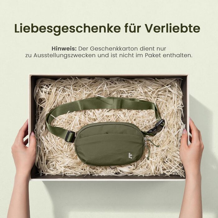 tomtoc жіноча поясна сумка, нагрудна сумка з RFID захистом, 1.5 л, зелена