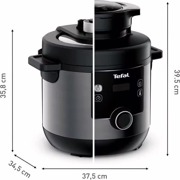 Мультиварка-скороварка Tefal CY7788 Turbo Cuisine & Fry, 7,6 л, 14 програм, фритюрниця, з додатком рецептів