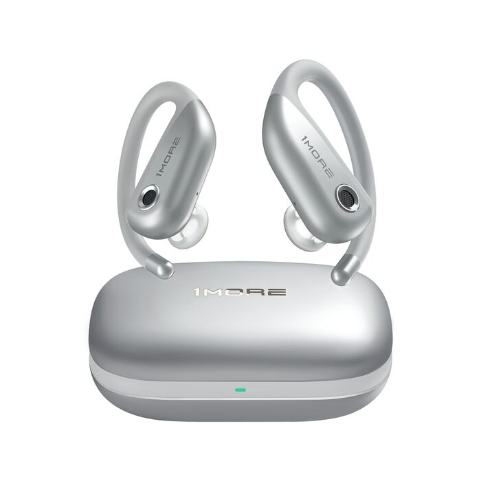 1MORE Fit S50 - Бездротові навушники-вкладки для спорту, Bluetooth 5.3, ENC, IPX7, 38 годин, з мікрофоном (Сріблясті)