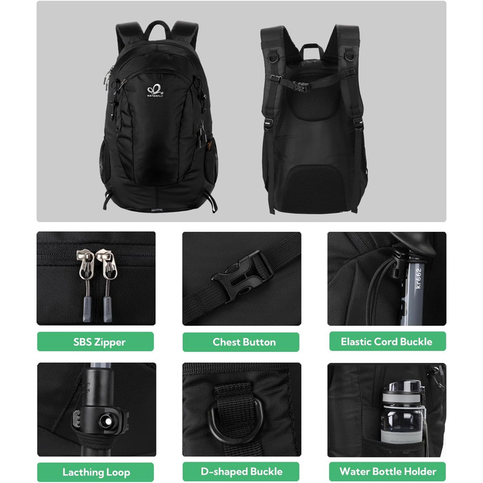 Водонепроникний туристичний рюкзак WATERFLY 30L для походів, трекінгу, подорожей, чоловічий та жіночий, міський та outdoor