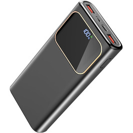 Power Bank 20000mAh з USB-C, PD 3.0, QC 4.0, 22.5W, чорний - для iPhone, Samsung та інших