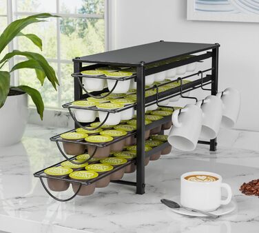 Тримач для капсул Dolce Gusto, 5-ярусний металевий ящик для капсул з тихими направляючими та антиковзними ніжками (56 капсул)