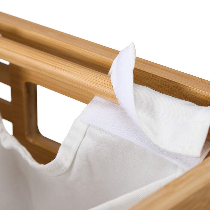 Relaxdays Bamboo Laundry Basket with 2 Bags