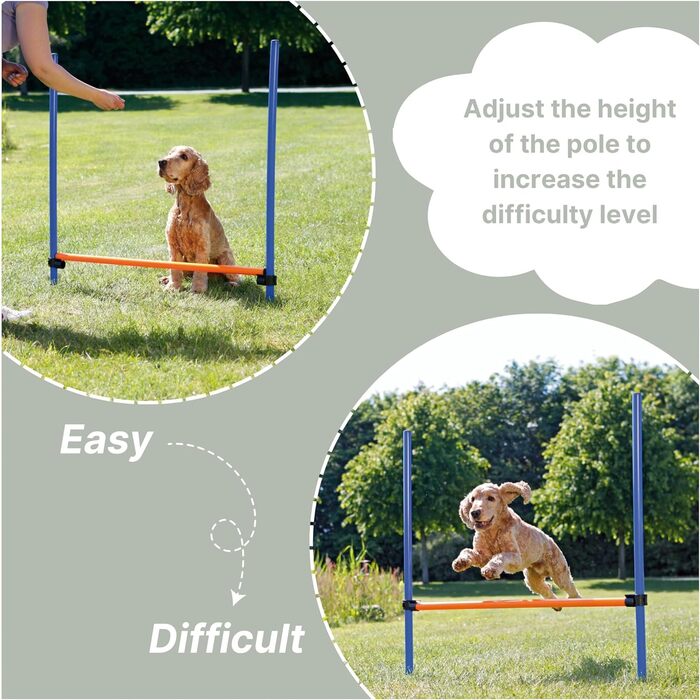 Бар'єр для аджиліті TRIXIE для собак – обладнання для аджиліті з регульованою перекладиною, тренувальне обладнання для собак, ідеально підходить для початківців та досвідчених, 123 x 115 см - 3270