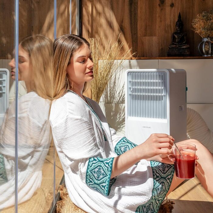 Мобільний кондиціонер Cecotec ForceClima 7550 Style Connected, 7000 BTU, площа охоплення 20 м², пульт, LED-дисплей, 4 режими, 2 швидкості, осушувач повітря, таймер