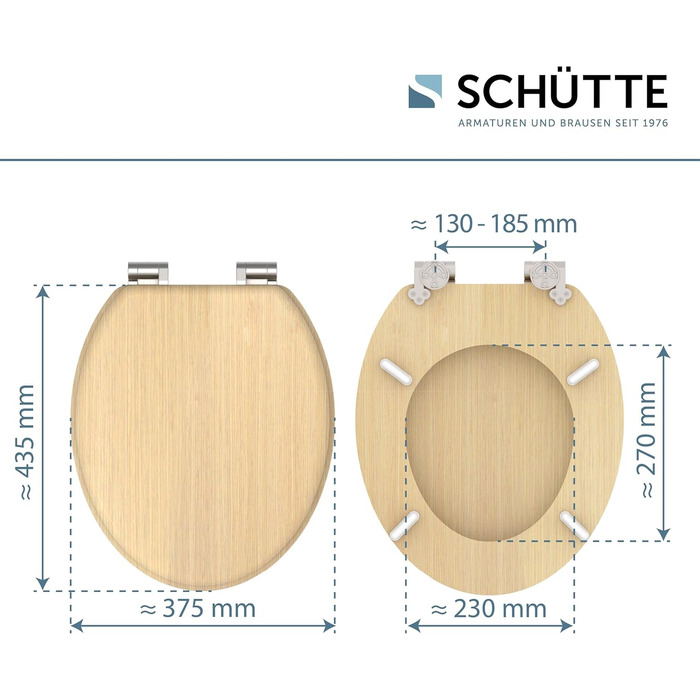 Кришка для унітаза SCHÜTTE з системою повільного закривання (мікроліфт), матеріал MDF, витримує до 175 кг, сучасний дизайн