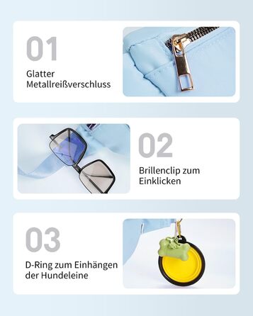 Поясна сумка для жінок та чоловіків, стильна, з 4 кишенями на блискавці та регульованим ремінцем, ідеальна для подорожей та піших прогулянок (світло-блакитна)