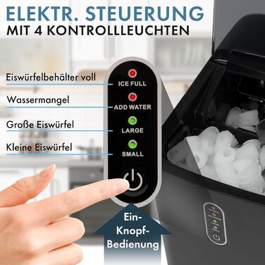 Машина для приготування льоду Clatronic EWB 3785 | Швидке приготування (через 10 хвилин) | Самоочищення | 12 кг/24 години | 1,5 л резервуар для води | Чорний | Нова модель