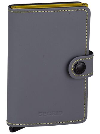 Гаманець Secrid Miniwallet Matte Grey-Lime (10.2 x 6.5 x 2.1 см) - Оригінальний жіночий та чоловічий гаманець