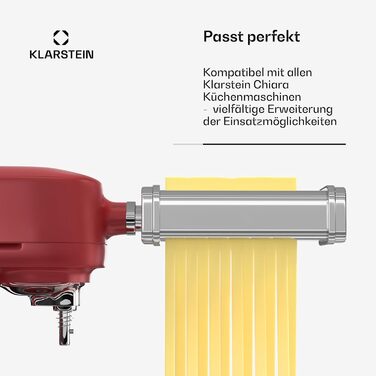 Кухонна машина Klarstein Chiara 1600W з чашею 5L з нержавіючої сталі, 12 швидкостей, LCD-дисплеєм, тиха робота ≤72 dB, набір для випічки, придатний для миття в посудомийній машині, корпус з алюмінію, сірий колір, насадка для пасти Klarstein Chiara