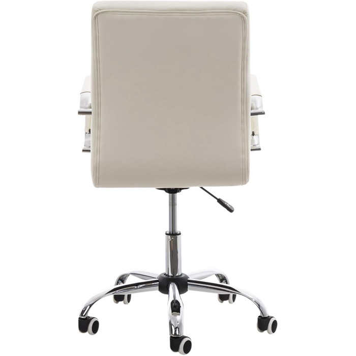 Офісне крісло CLP Deli V2 з штучної шкіри та якісним м'яким сидінням | Регульована висота сидіння, колір: білий