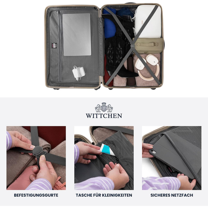 Набір валіз WITTCHEN COMODO Line Beige 4шт. ABS, TSA, телескопічна ручка, 4 колеса