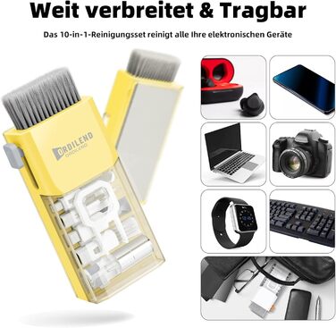 Набір для чищення клавіатури та гаджетів Ordilend: щітка, спрей для iPhone, iPad, ноутбука, ПК, монітора