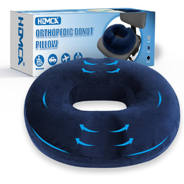 Подушка для геморою HOMCA, ортопедична, з memory foam, 45x40x9 см (блакитна)