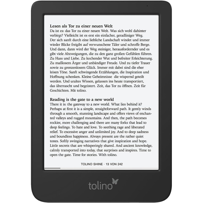 eReader Tolino Shine - компактний та легкий ридер для читання