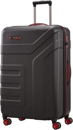 Чемодан Travelite Vector 77 см, L, з TSA замком, 103 л, чорно-червоний