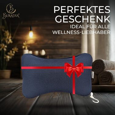 Подушка для ванни з сіткою для прання - Максимальний комфорт та розслаблення з технологією Air Mesh. Подушка для ванни з 4 міцними присосками. Підтримка шиї та голови (Темно-синій)