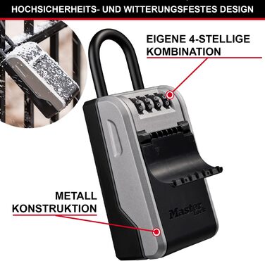 Master Lock Wall Mounted Outdoor Key Safe - XL with Shackle