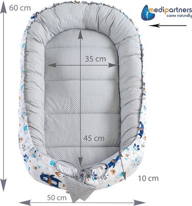 Килимок для котів та собак Medi Partners 75x60x10 см, м'яке ліжко-гніздо з зірками (Boho Animals)