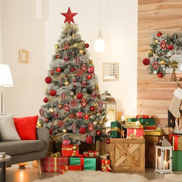 100 шт. прикраси на ялинку: чорний набір кульок, верхівка ялинки, для ялинки, розбиваємі, підвісні, однотонні (Getaway Solids)