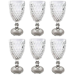 Вінтажний набір з 6 кольорових келихів для вина та напоїв з діамантовим візерунком, келихи для лонг-дрінків та коктейлів з тисненням, склянка, келих, бокал, склянка для води, келих-кубок