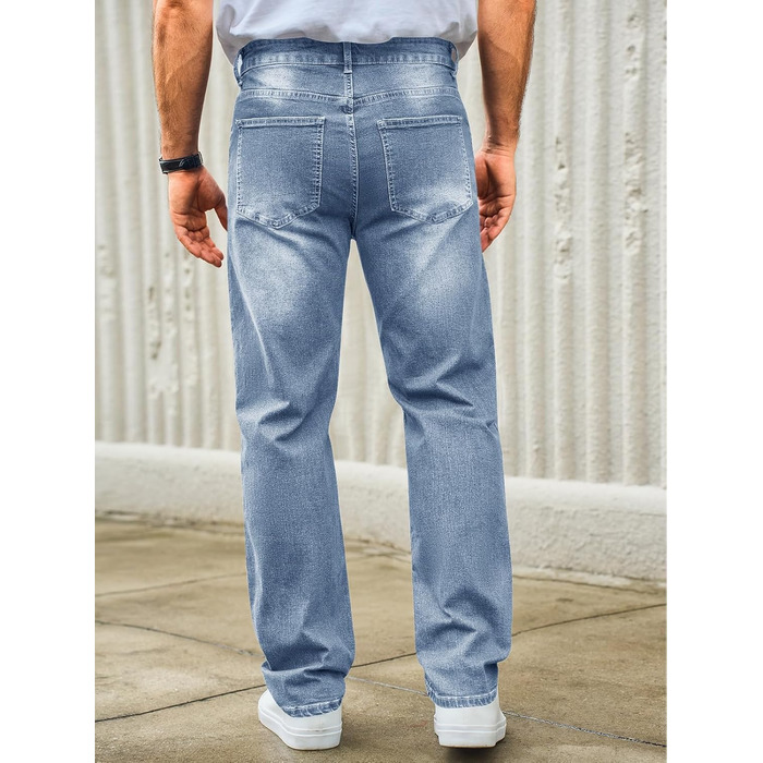 Чоловічі джинси Runcati Regular Fit: світло-блакитні стрейч денім, базові повсякденні штани (S)